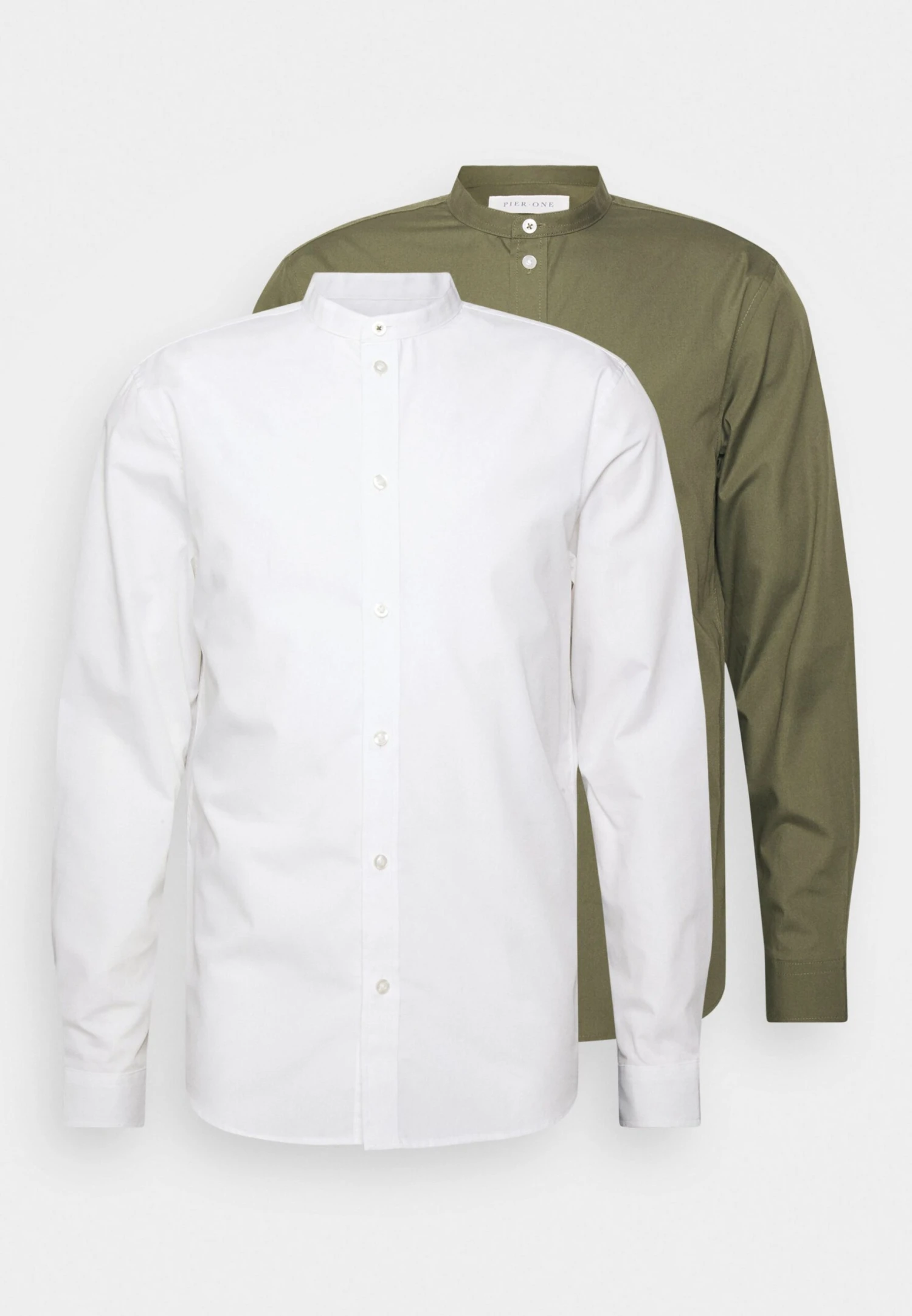 Pier One 2 Pack - Camisa - White/Olive 5 Pier One 2 Pack - Camisa - White/Olive - Imagen 5
