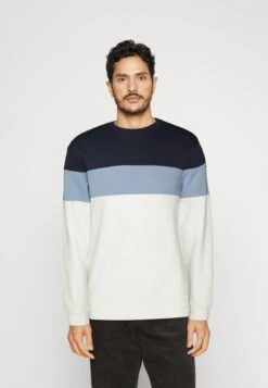 Pier One Sudadera - Blue/Off-White/Grey