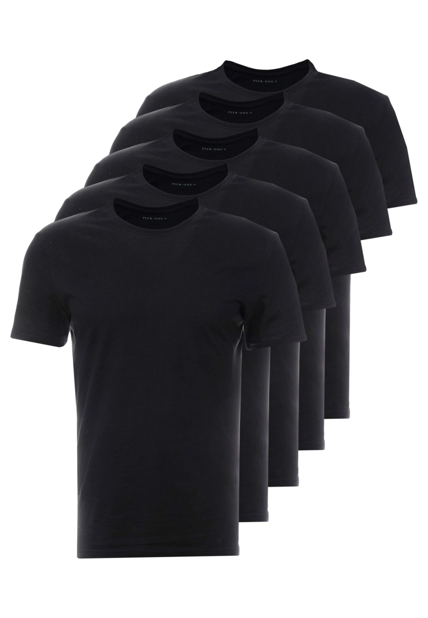 Pier One 5 Pack - Camiseta Básica - Black 4 Pier One 5 Pack - Camiseta Básica - Black - Imagen 4